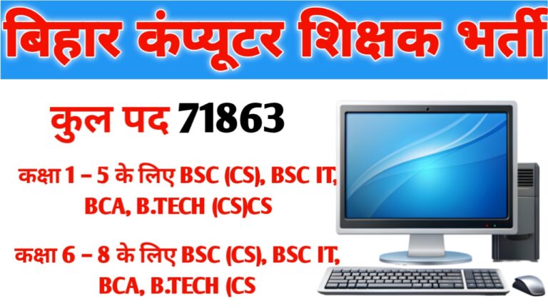 Bihar Computer Teacher Vacancy 2024-25